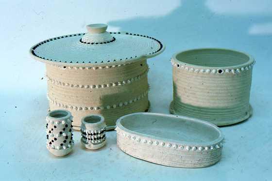 Dinnerware items in progress