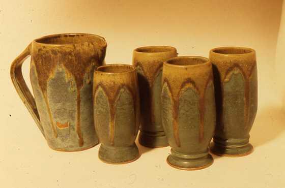 Serving Set:  Pitcher and Tumblers