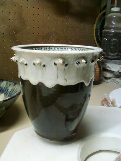 Brown white spiked vessel