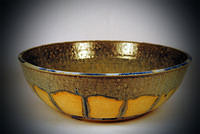 Orange/blue crystalline bowl: #2