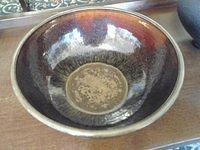 Red luster crystalline bowl