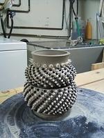 Spiral spike pineapple cup in progress