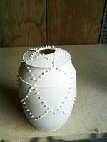 Spike patterned vessel:  in progress